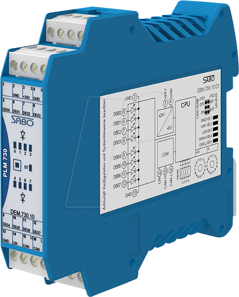 SABO DAM.732.10 - 8xDigitalausgang, 24V, CAN, Hutschiene von SABO ELEKTRONIK