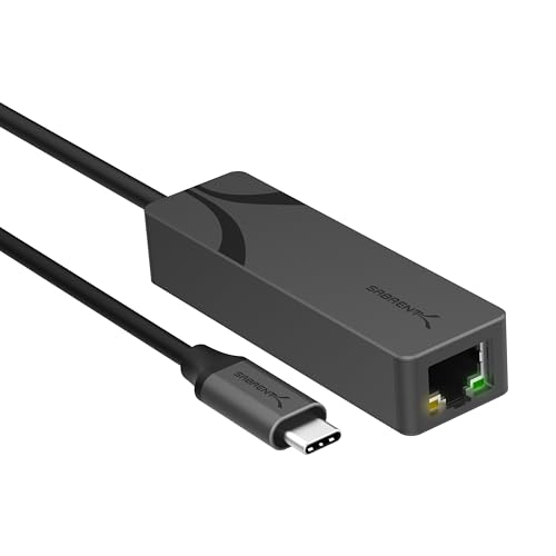 SABRENT USB C Ethernet Adapter 5G - 5GbE-optimiert, USB 3.1 Gen 1+ erforderlich, klare Kompatibilität - LAN Ethernet Adapter, Netzwerkadapter kompatibel mit MacBook, IPad, Windows, usw (NT-C5GA) von SABRENT