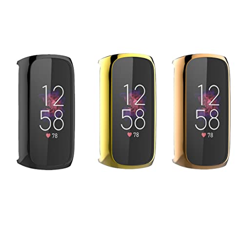 3 Stück Hülle für Fitbit Luxe Schutzhülle Weich Silikonhülle Abdeckung Stoßfest Schutz Tasche Kompatibel mit Fitbit Luxe (3PCS-B) von SABSEN