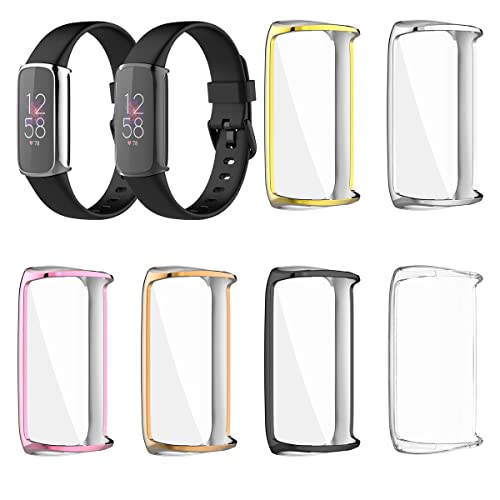 6 Stück Hülle für Fitbit Luxe Schutzhülle Weich Silikonhülle Abdeckung Stoßfest Schutz Tasche Kompatibel mit Fitbit Luxe (6PCS-E) von SABSEN