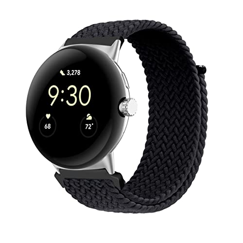 Armband für Google Pixel Watch Armband, Geflochtenes Nylon Stoff Solo Loop Band für Damen Herren, Verstellbares Ersatzarmband Kompatibel mit Google Pixel Watch (F) von SABSEN