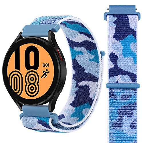 Camouflage Nylon Solo Loop Armband für Samsung Galaxy Watch 4 40mm/44mm, 20MM Camouflage Nylon Armbänder Uhrenarmband Sport Ersatzband Kompatibel mit Samsung Galaxy Watch 4 40mm/44mm Armband (H) von SABSEN