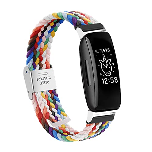Dehnbarer Wristband für Fitbit Ace 2 / Fitbit Ace 3 Armband, Geflochtenes Nylon Stoff Solo Loop Band für Damen Herren, Verstellbares Ersatzarmband Kompatibel mit Fitbit Ace 2 / Fitbit Ace 3 (A) von SABSEN