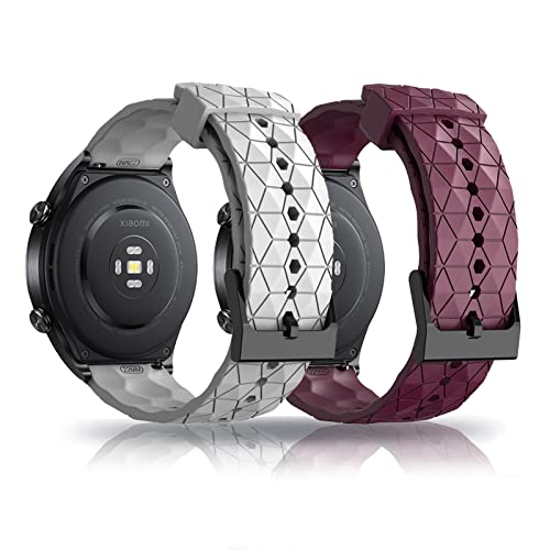 SABSEN 2 Stück Armband Kompatible für Xiaomi Watch S1/Xiaomi Watch S1 Active/Xiaomi Mi Watch Armband, Weiche Silikon Armbänder Sport Ersatzband für Xiaomi Watch S1/Xiaomi Mi Watch Armband (E) von SABSEN