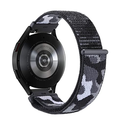 SABSEN Camouflage Nylon Solo Loop Armband für Samsung Galaxy Watch 46mm, 22MM Camouflage Nylon Armbänder Uhrenarmband Sport Ersatzband Kompatibel mit Samsung Galaxy Watch 46mm Armband (B) von SABSEN