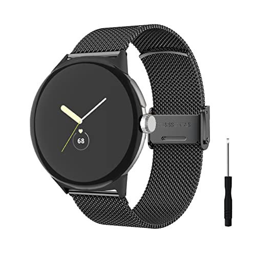 SABSEN Ersatzarmband für Google Pixel Watch Armband für Damen/Herren, Google Pixel Watch Ersatz Edelstahl Metall Armband Kompatibel mit Google Pixel Watch Armband (B) von SABSEN