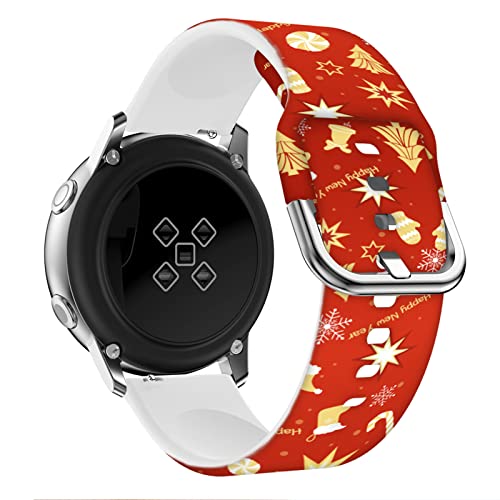 SABSEN Weihnachten Armband Kompatible für Samsung Galaxy Watch 4 40mm/44mm Armband, Weihnachten Weiche Silikon Armbänder Sport Ersatzband für Samsung Galaxy Watch 4 40mm/44mm Armband (H) von SABSEN