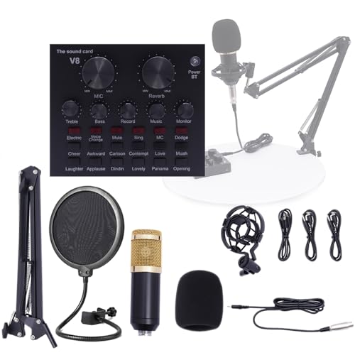 SABUIDDS Podcast Mikrofon Set Audio Mixer Set mit Live Soundkarte & Kondensatormikrofon Audiomixer für Live Streaming Aufnahme YouTube TikTok & Gaming Kompatibel mit Mehreren Systemen & Software von SABUIDDS