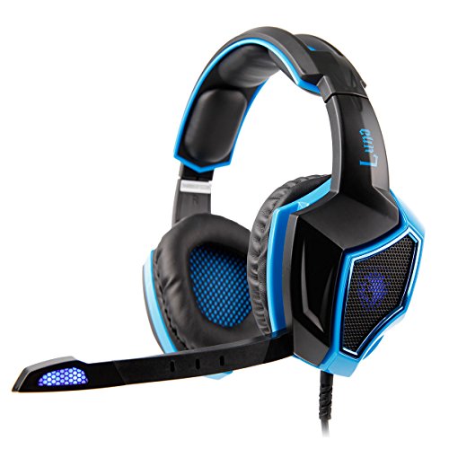 SADES SA-968 7.1 Luna Gaming Virtual Surround Sound Headset, Schwarz/Blau von SADES