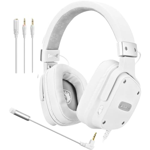 SADES Snowwolf SA-722S Gaming Headset White, weiß, 18,5cm x 9cm x 26,5cm von SADES