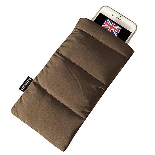 SAFACUS Thermo-Handyhülle, Smartphone-Tasche für Camping, Wandern, kältebeständig, warm, Handyschutzhülle für iPhone 6/7/8/X/Xs/SE/11/11Pro, Samsung Galaxy (Braun) von SAFACUS