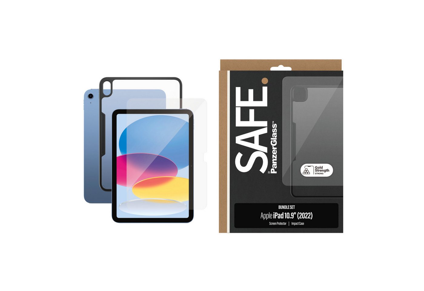 SAFE by PanzerGlass Displayschutzglas 2-in-1 Bundle Set Impact Case + Screen Protection für Apple iPad 10.9" (2022), Apple iPad 11" (2025), Displayschutzfolie, Schutzfolie, Bildschirmschutz, kratz- & stoßfest von SAFE by PanzerGlass