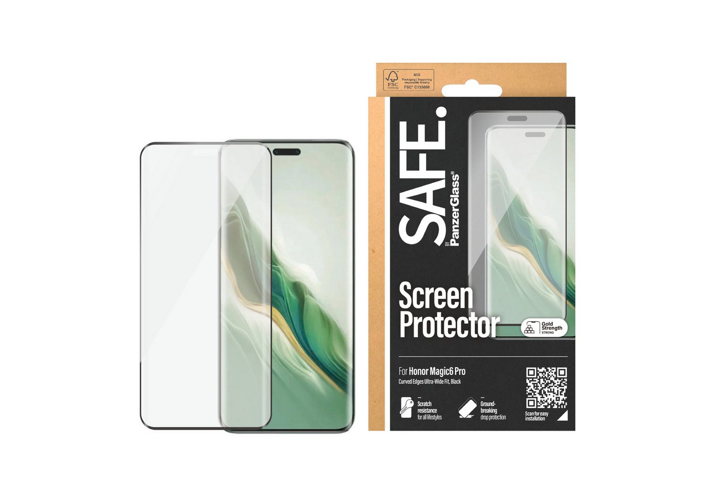 SAFE by PanzerGlass Displayschutzglas Curved Edges Ultra-Wide Fit Screen Protection für Honor Magic6 Pro, Displayschutzfolie, Schutzfolie, Bildschirmschutz, kratz- & stoßfest SAFE by PanzerGlass Displayschutzglas Curved Edges Ultra-Wide Fit Screen Protection für Honor Magic6 Pro, Displayschutzfolie, Schutzfolie, Bildschirmschutz, kratz- & stoßfest von SAFE by PanzerGlass