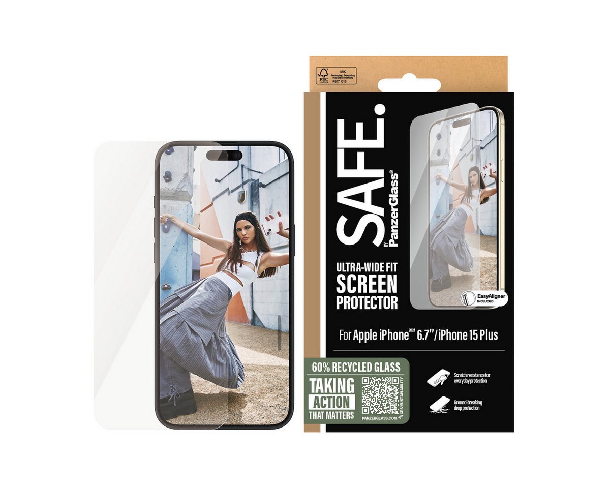 SAFE by PanzerGlass Displayschutzglas Ultra-Wide Fit Screen Protection für Apple iPhone 15 Plus, Apple iPhone 16 Plus, 1 Stück, Displayschutzfolie, Schutzfolie, Bildschirmschutz, kratz- & stoßfest SAFE by PanzerGlass Displayschutzglas Ultra-Wide Fit Screen Protection für Apple iPhone 15 Plus, Apple iPhone 16 Plus, 1 Stück, Displayschutzfolie, Schutzfolie, Bildschirmschutz, kratz- & stoßfest von SAFE by PanzerGlass