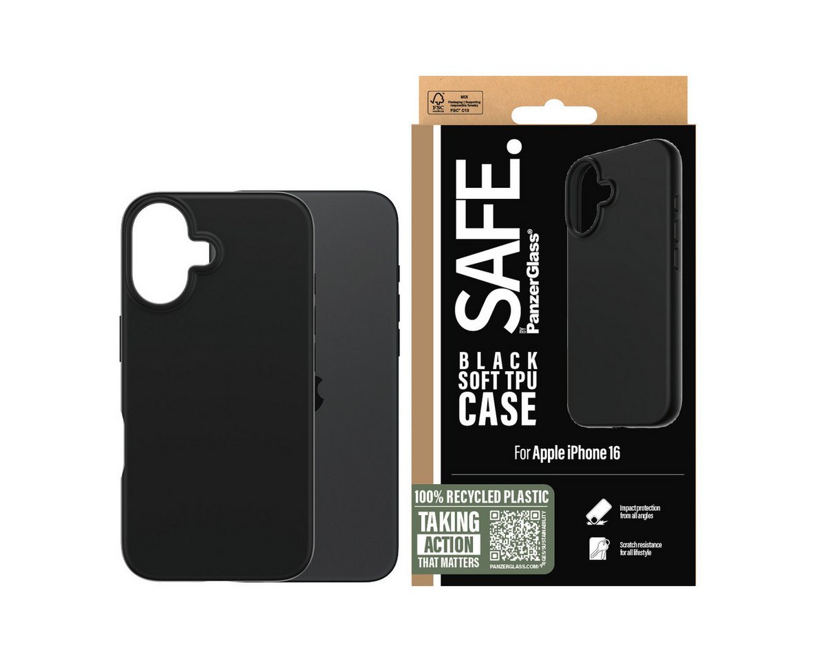 SAFE by PanzerGlass Handyhülle Soft TPU Case für Apple iPhone 16, Backcover, Schutzhülle, Handyschutzhülle, Case, Schutzcase, stoßfest SAFE by PanzerGlass Handyhülle Soft TPU Case für Apple iPhone 16, Backcover, Schutzhülle, Handyschutzhülle, Case, Schutzcase, stoßfest von SAFE by PanzerGlass