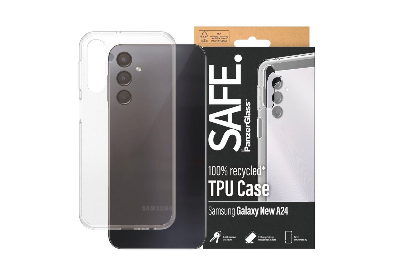 SAFE by PanzerGlass Handyhülle TPU Case für Samsung Galaxy A24 5G, Backcover Schutzhülle von SAFE by PanzerGlass