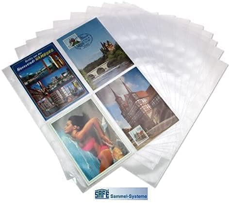SAFE 5471 50 x SAFE Fotohüllen Blattformat ca. 230 x 305 mm - Format 10 x 15 CM - Platz für bis zu 400 Urlaubsbilder - Ideal für Fotos, Bilder, Postkarten, Autogrammkarten - universal Lochung - Weichmacherfrei von SAFE