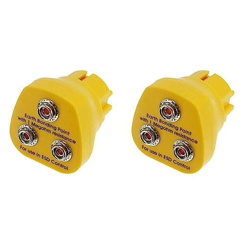 Safeguard EP1240-13 ESD Erdungsstecker, Druckknopf, 3mm x 10mm, Gelb (Packung mit 2) von SAFEGUARD