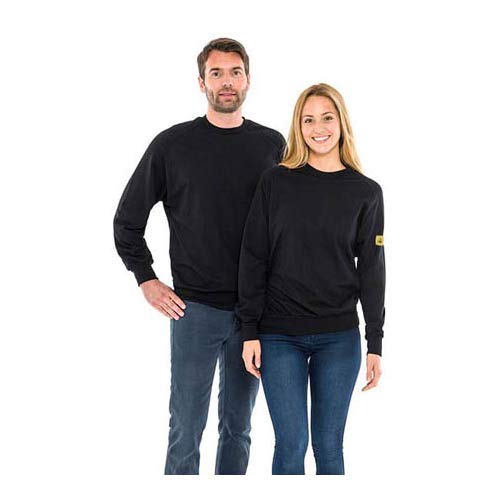 Safeguard SWS-THSS-BK5XL-ROUND ESD-Sweatshirt, Rundhals, 280g/m², 5XL, Schwarz von SAFEGUARD