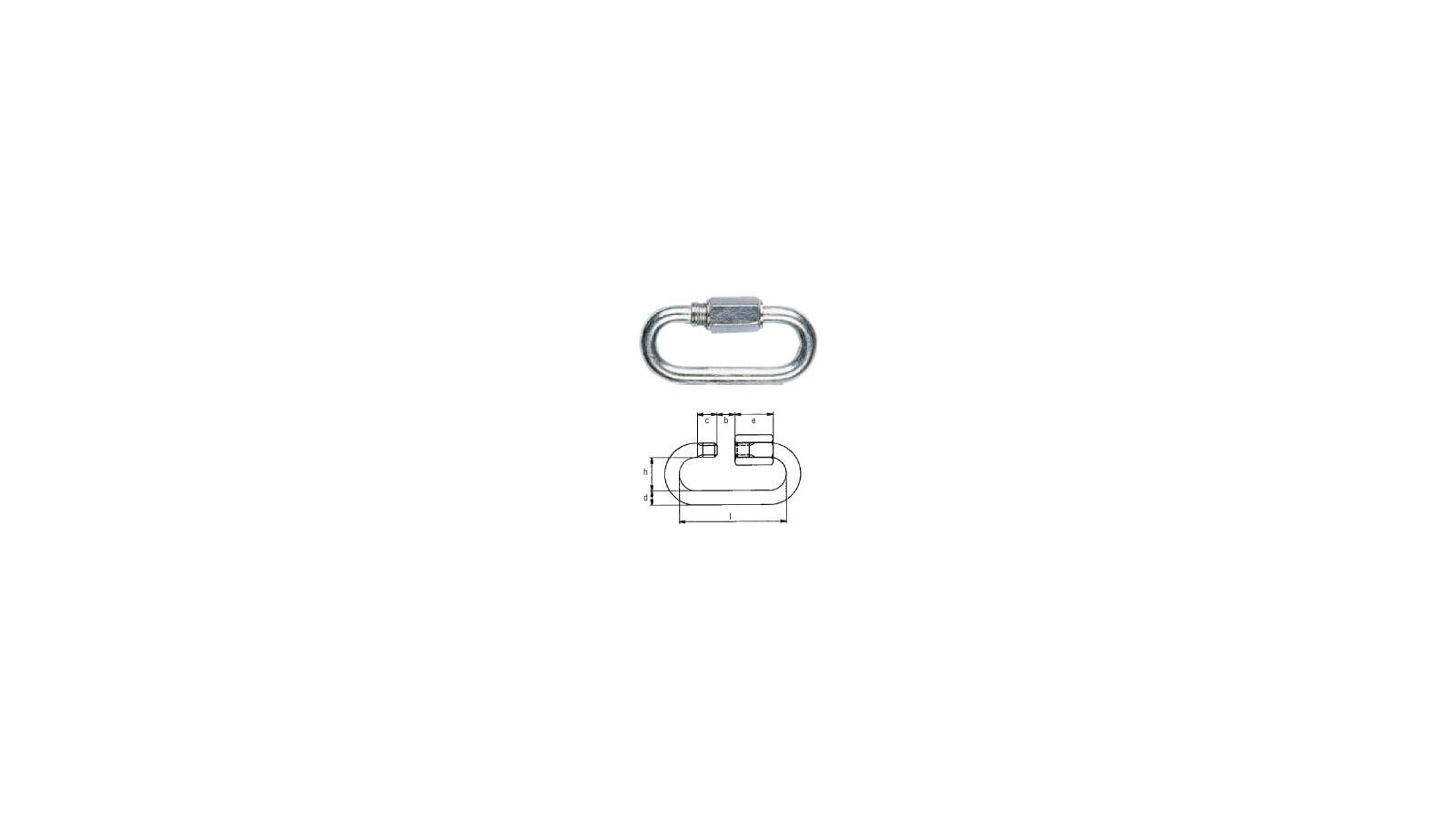 Safetex Kettenschnellverschluss DIN 56927, Form A, verzinkt, Nutzlast 90 kg von SAFETEX
