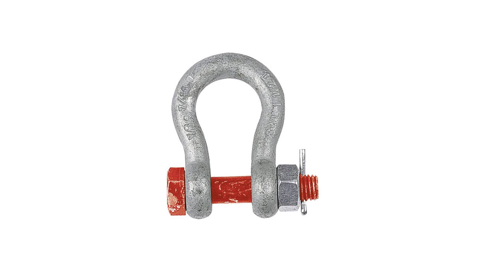 Safetex Schäkel mit Bolzen, Mutter und Splint, feuerverzinkt, Nutzlast 1000 kg von SAFETEX