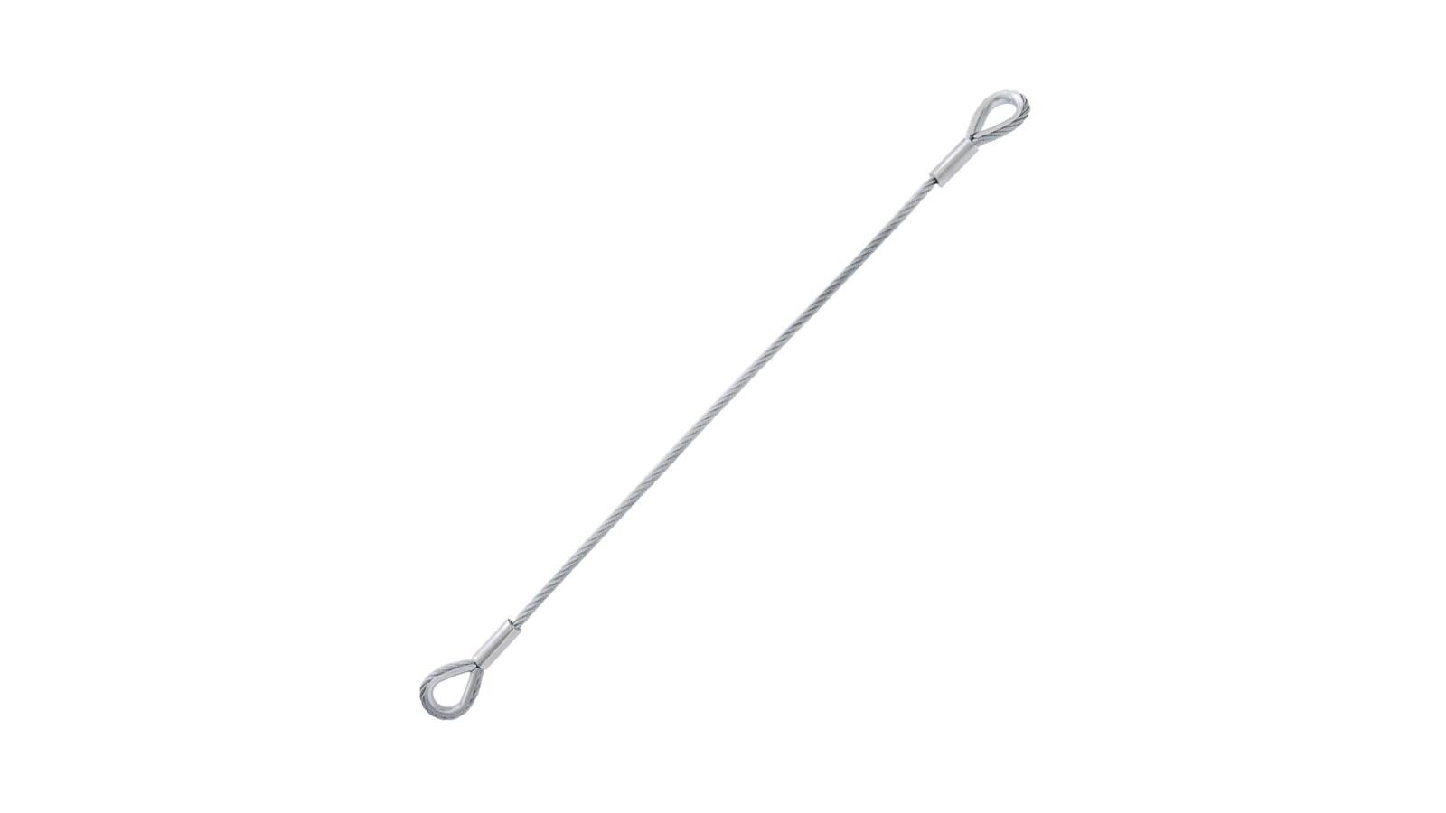 Safetex Sicherungsseil mit Kauschen, verzinkt, Seil-Ø 8 mm, Nutzlast bis 64 kg, Nutzlänge 2,0 m von SAFETEX