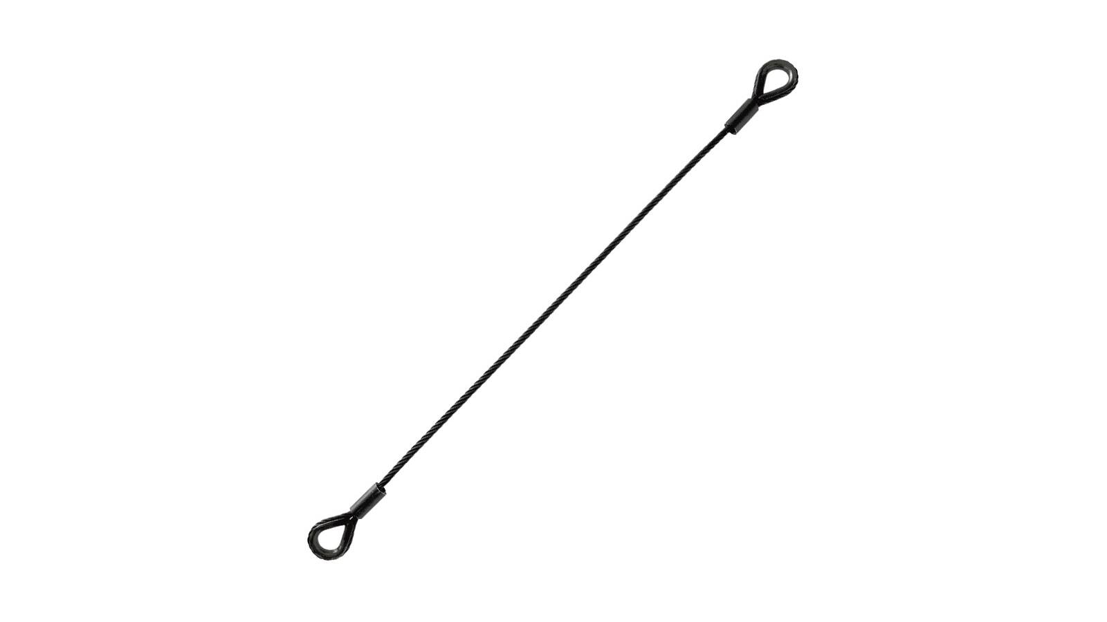 Safetex Sicherungsseile mit Kauschen Blackline, Seil-Ø 4 mm, Nutzlast bis 16 kg, Nutzlänge 2,0 m von SAFETEX