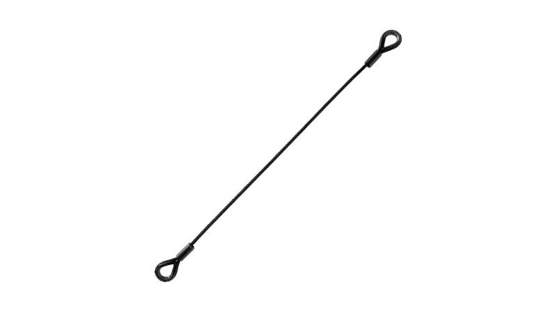 Safetex Sicherungsseile mit Kauschen Blackline, Seil-Ø 4 mm, Nutzlast bis 16 kg, Nutzlänge 2,0 m von SAFETEX