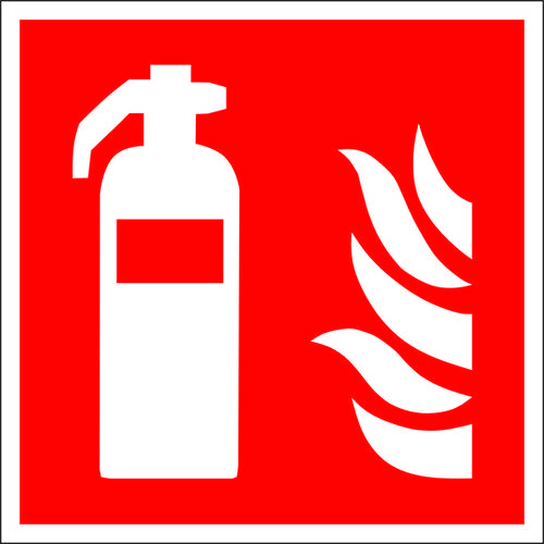 Brandschutzschild Feuerlöscher Folie selbstklebend (B x H) 100mm x 100mm ISO 7010 1St. von SAFETYMARKING