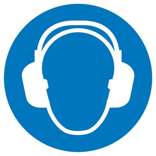 Gebotsschild Gehörschutz benutzen Folie selbstklebend (Ø) 100mm ISO 7010 1St. von SAFETYMARKING