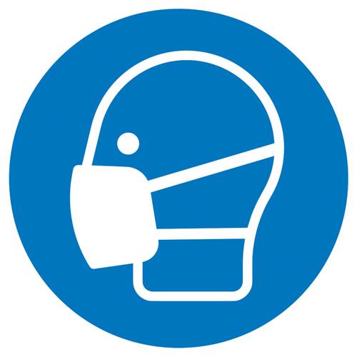 Gebotsschild Maske benutzen, Hygiene und Abstand Folie selbstklebend (Ø) 200mm ISO 7010 1St. von SAFETYMARKING