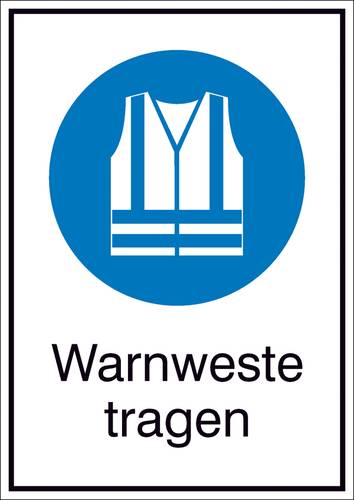 Gebotsschild Warnweste benutzen Kunststoff (B x H) 210mm x 297mm ISO 7010 1St. von SAFETYMARKING