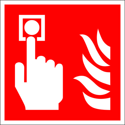 Hinweisschild Brandmelder Folie selbstklebend (B x H) 150mm x 150mm ISO 7010 1St. von SAFETYMARKING