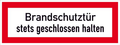 SafetyMarking 21.2546 Hinweisschild Brandschutztür stets geschlossen halten Folie selbstklebend (B von SAFETYMARKING