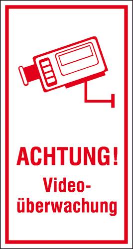 SafetyMarking 21.5211 Hinweisschild Videoüberwachung Folie selbstklebend (B x H) 80mm x 150mm 1St. von SAFETYMARKING