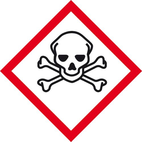 SafetyMarking 21.B1024 GHS-Gefahrenpiktogramm 06 Totenkopf Folie selbstklebend (B x H) 50mm x 50mm von SAFETYMARKING