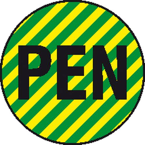 SafetyMarking 30.1548 Etiketten PEN (Neutralleiter mit Schutzfunktion) Folie selbstklebend (Ø) 12.5 von SAFETYMARKING