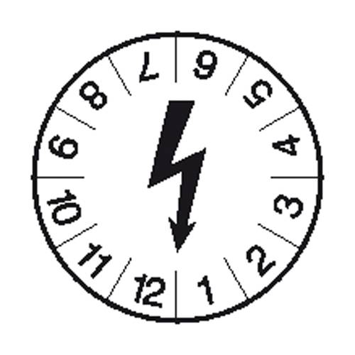 SafetyMarking 30.3808 Prüfplakette Weiß Folie selbstklebend (Ø) 15mm 15mm 40St. von SAFETYMARKING