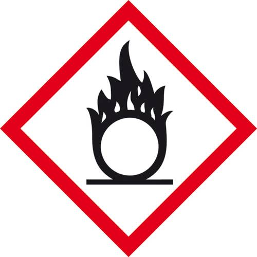SafetyMarking 31.B1023 GHS-Gefahrenpiktogramm 03 Flamme über Kreis Folie selbstklebend (B x H) 52mm von SAFETYMARKING