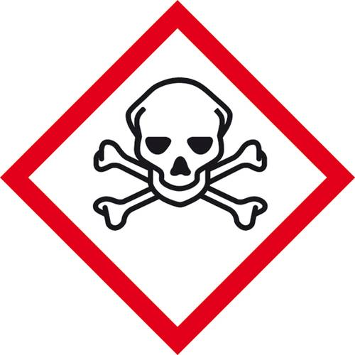 SafetyMarking 31.B1037 GHS-Gefahrenpiktogramm 06 Totenkopf Folie selbstklebend (B x H) 74mm x 74mm 5 von SAFETYMARKING