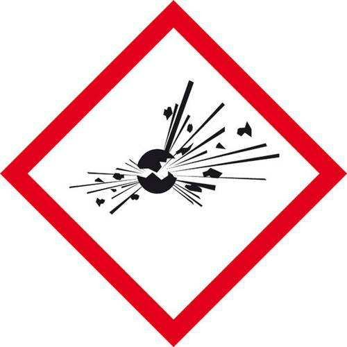 SafetyMarking 39.B1009 GHS-Gefahrenpiktogramm 01 explodierende Bombe Polyester (B x H) 50mm x 50mm von SAFETYMARKING