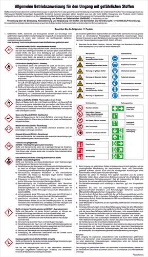 SafetyMarking 43.A9510 Aushang Gefahrstoffe Allgemeine Betriebsanweisung Kunststoff (B x H) 480mm x von SAFETYMARKING