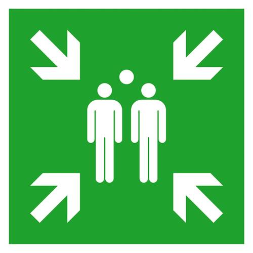 SafetyMarking Fluchtwegschild Folie Sammelstelle 38.A2010 (B x H) 400mm x 400mm ISO 7010 1St. von SAFETYMARKING