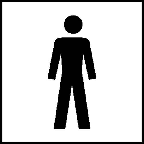 Türschild WC - Herren Kunststoff (B x H) 100mm x 100mm 1St. von SAFETYMARKING