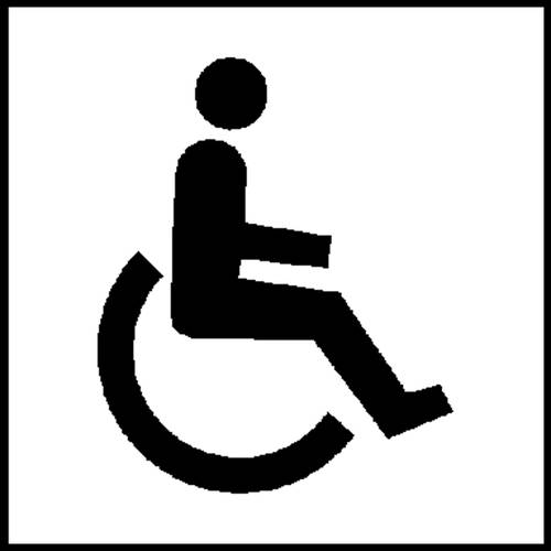 Türschild WC - barrierefrei Kunststoff (B x H) 100mm x 100mm 1St. von SAFETYMARKING