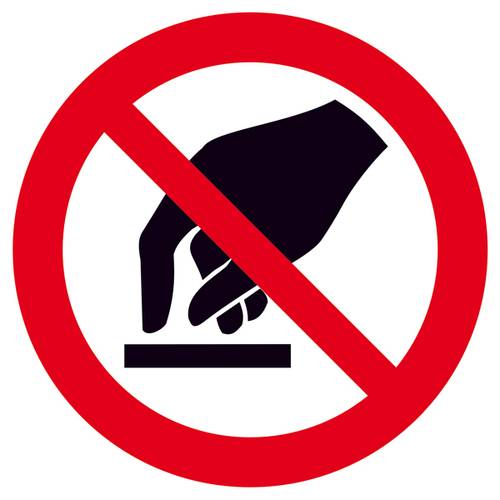 Verbotsschild Berühren verboten, Hygiene und Abstand Folie selbstklebend (Ø) 100mm ISO 7010 1St. von SAFETYMARKING