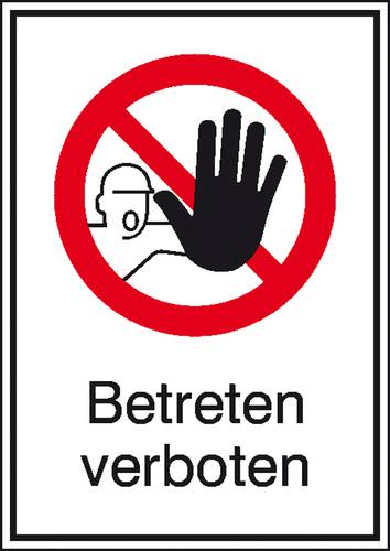 Verbotsschild Betreten verboten, Hygiene und Abstand Aluminium (B x H) 131mm x 185mm DIN 4844-2 1St. von SAFETYMARKING