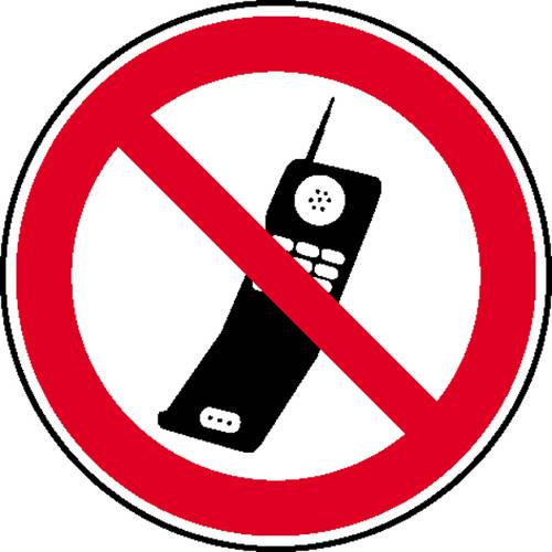 Verbotsschild Handy benutzen verboten Folie selbstklebend (Ø) 200mm 1St. von SAFETYMARKING