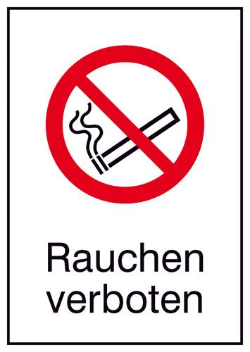 Verbotsschild Rauchen verboten Folie selbstklebend (B x H) 131mm x 185mm ISO 7010 1St. von SAFETYMARKING