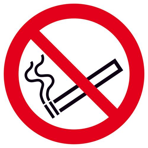 Verbotsschild Rauchen verboten Folie selbstklebend (Ø) 100mm ISO 7010 1St. von SAFETYMARKING